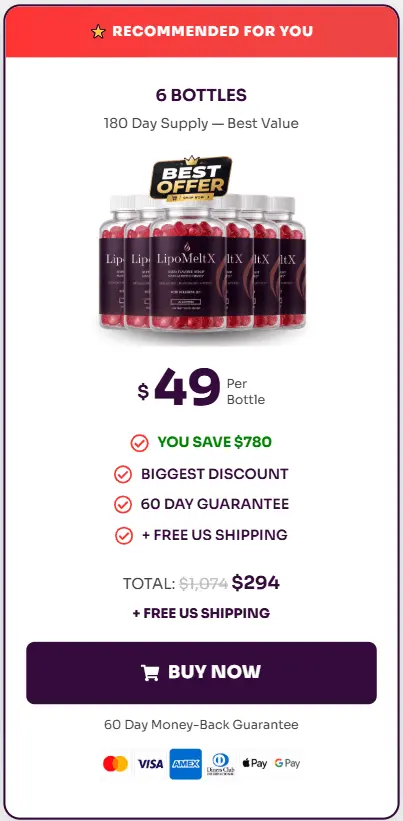 Buy LipoMeltX 6 Bottle